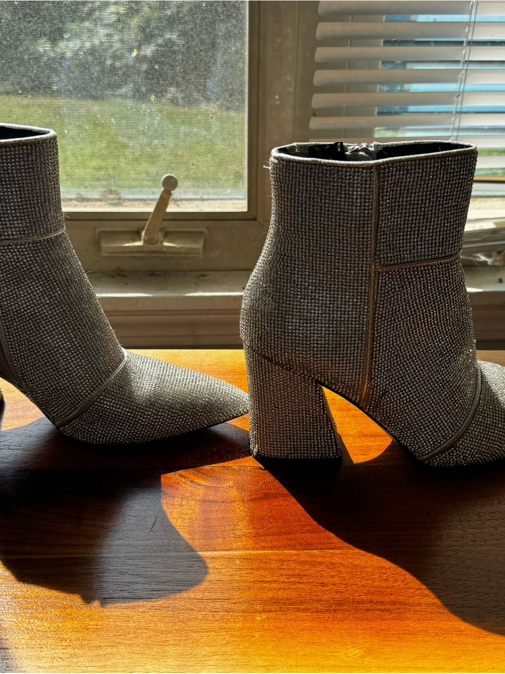 Target Silver Rhinestone Pointed Toe Ankle Booties - Picture 4 of 8